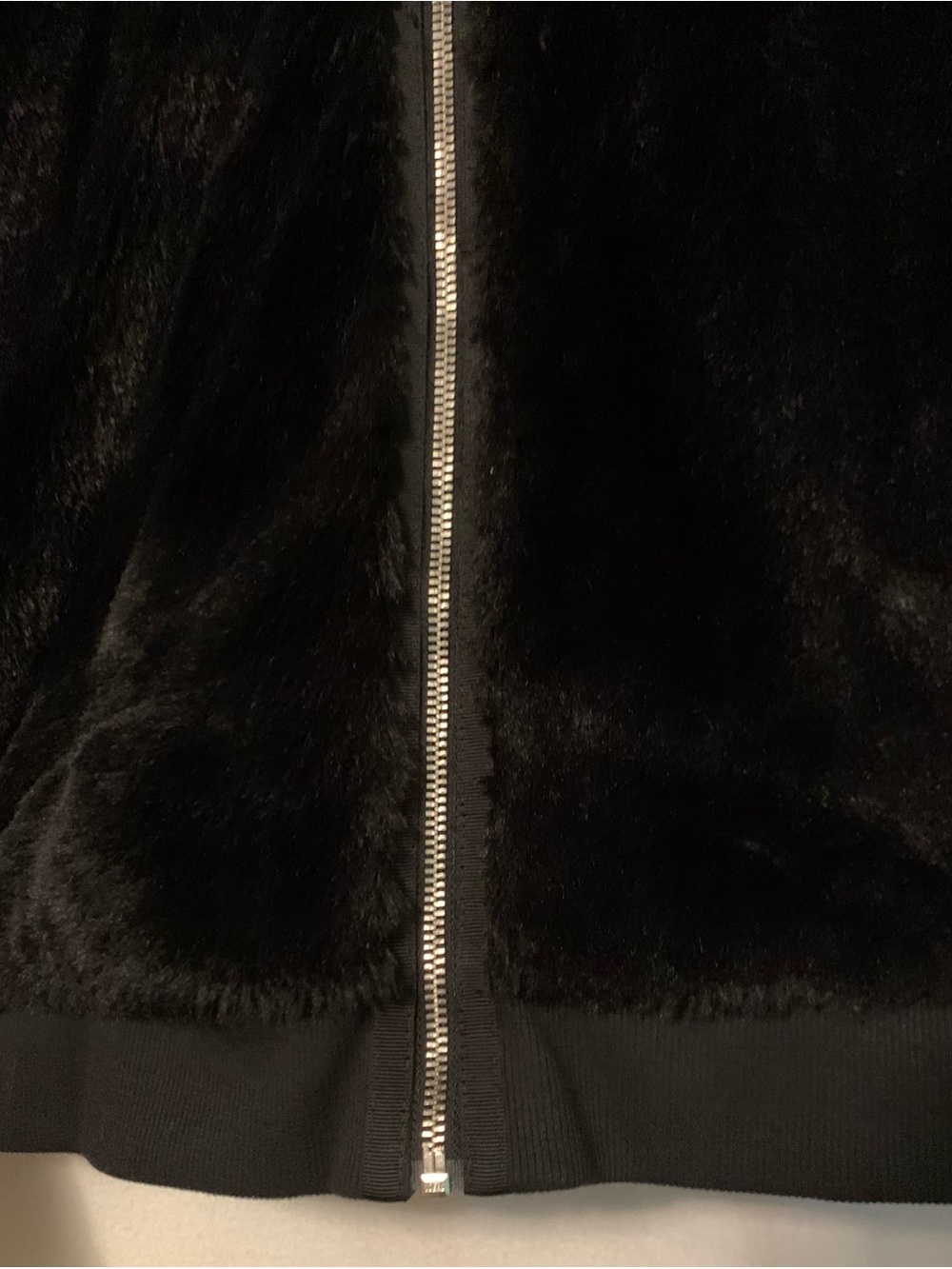 Athleta Ritual Black Faux Fur Zip Up Hoodie Jacket Coat Size XL 16 - Picture 10 of 12